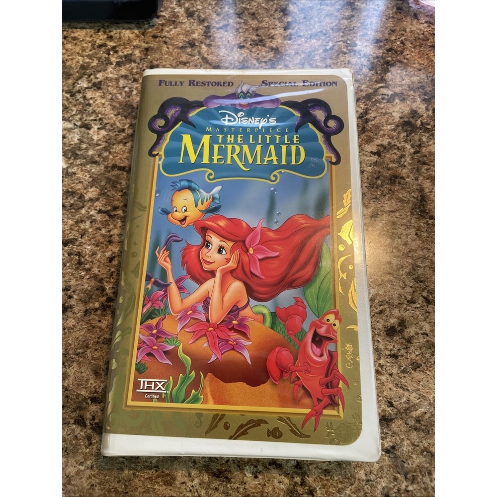 The Little Mermaid VHS Disney Clamshell Masterpiece Acceptable-Worn Condition‎